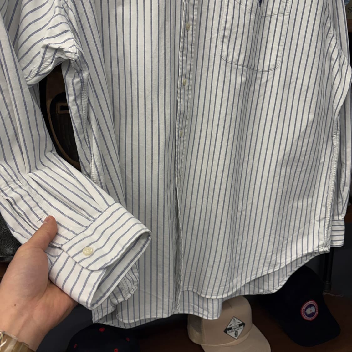 90s 폴로 랄프로렌 빅셔츠 라인 코튼 스트라이프 버튼다운 셔츠 N791 상품이미지4