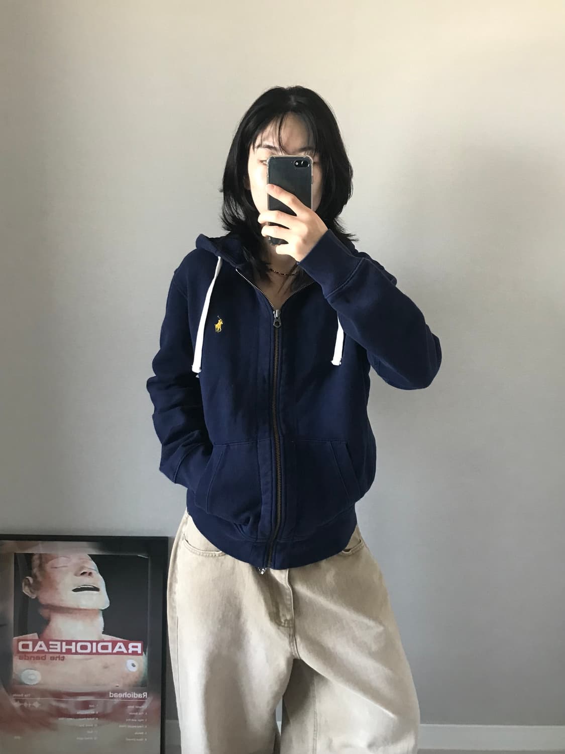 폴로 랄프로렌 포니로고 네이비 써멀 헤비 후드집업 상품이미지3