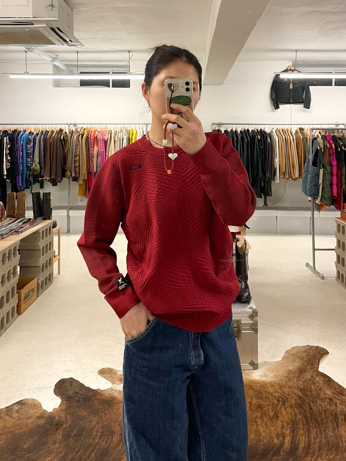 OAKLEY knit 오클리 기하학 가공 폴리 니트 맨투맨 상품이미지9