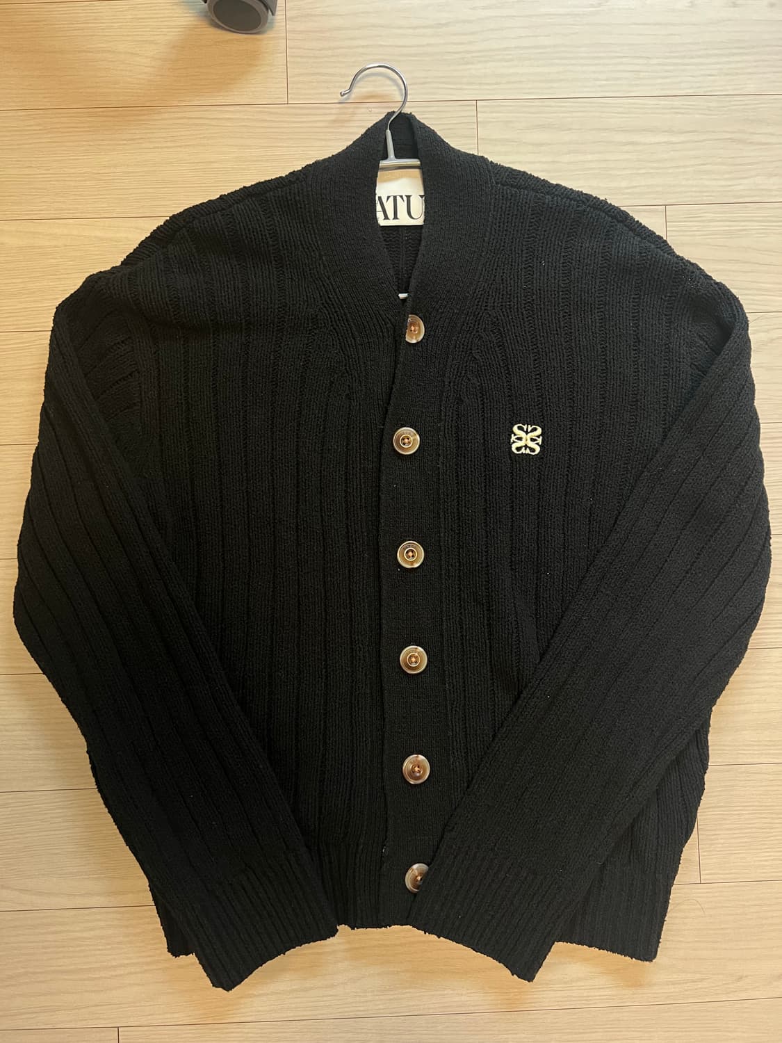  세터 파로 오버 사이즈 부클 가디건 클래식 블랙 m 상품이미지1