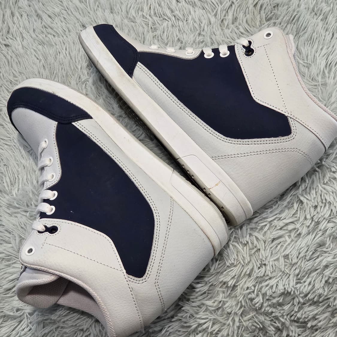 2q-12:스코노 하이탑키높이(5-6cm)스니커즈 화이트네이비 (245) 상품이미지8