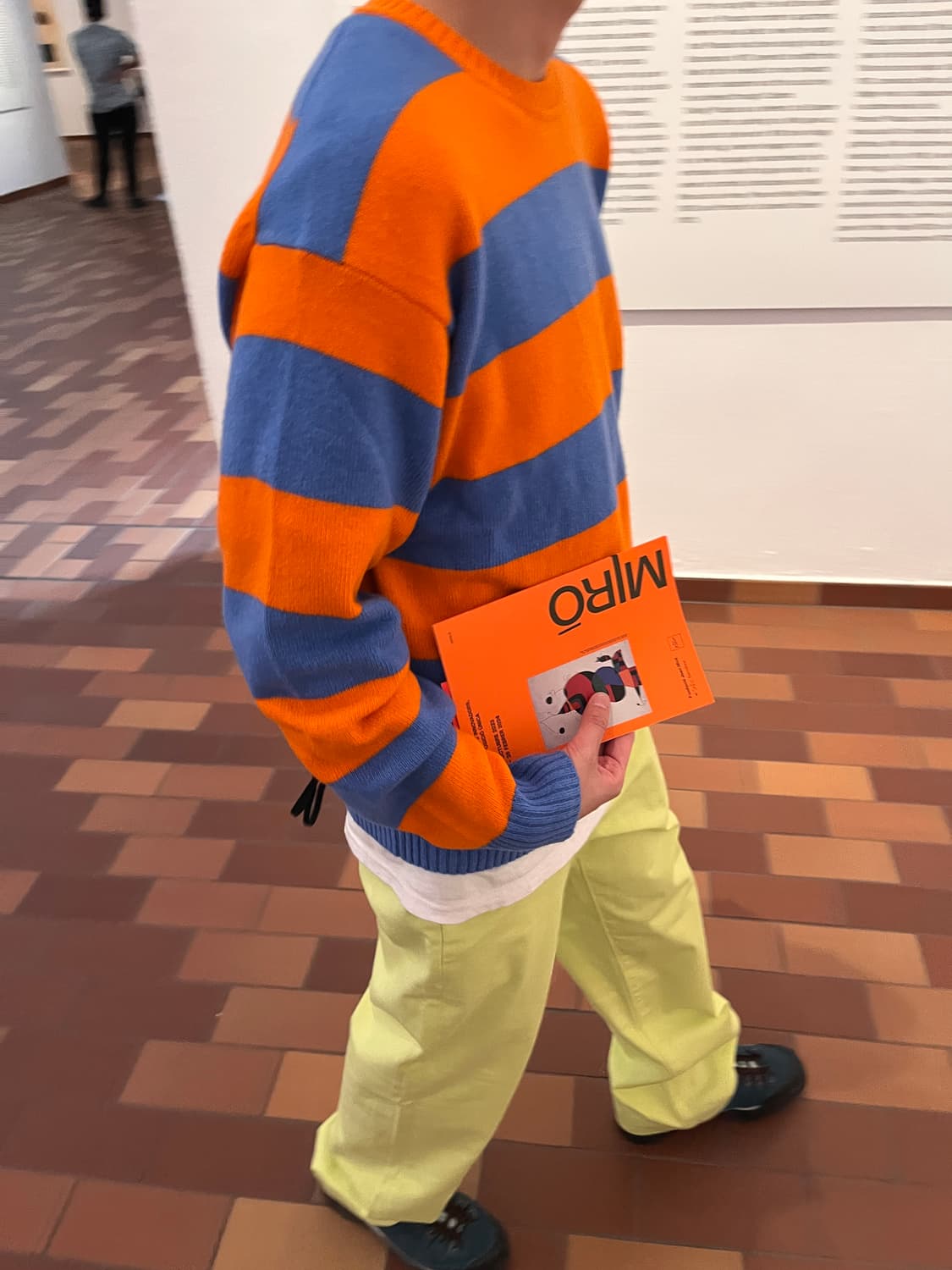 베네통 스트라이프 니트 오렌지/블루 상품이미지4