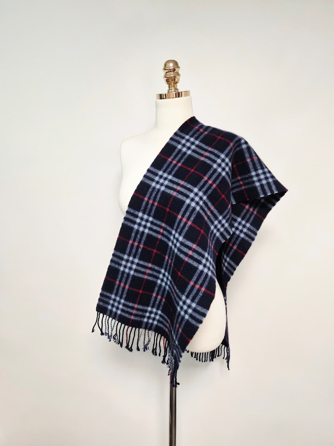 버버리 네이비 노바체크 램스울100 머플러 목도리 상품이미지6