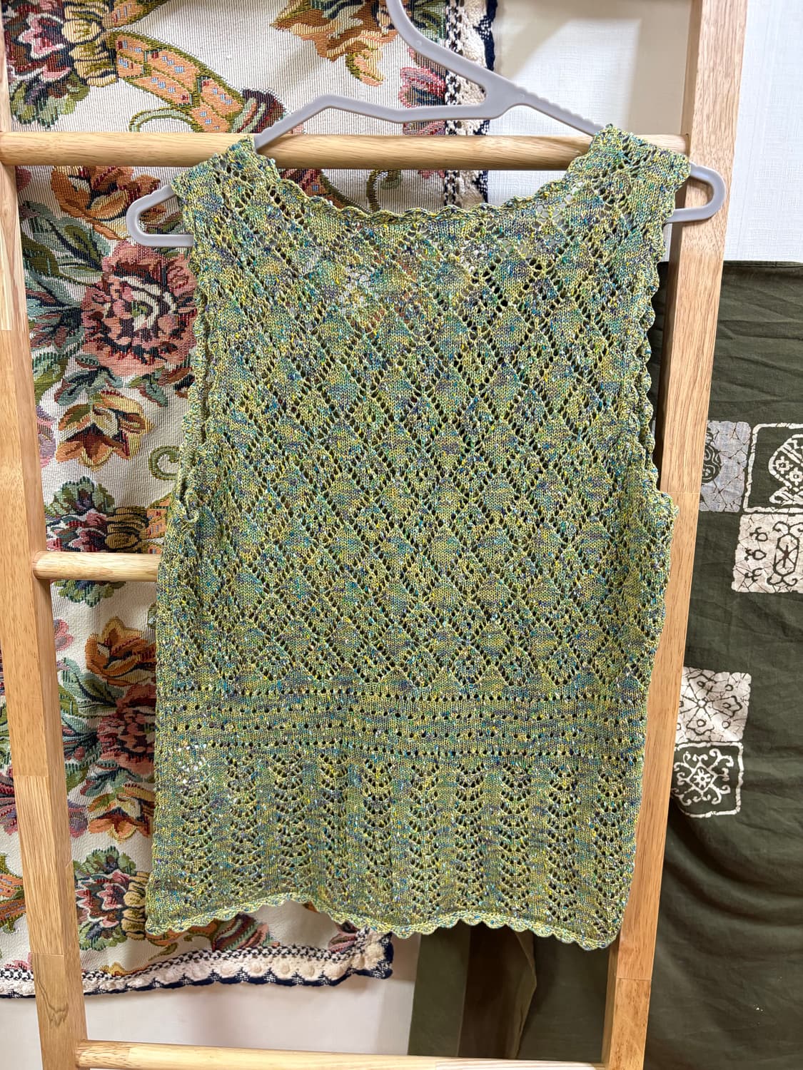 히피 모리 하구미 Lobjie 그물 니트 조끼 상품이미지4