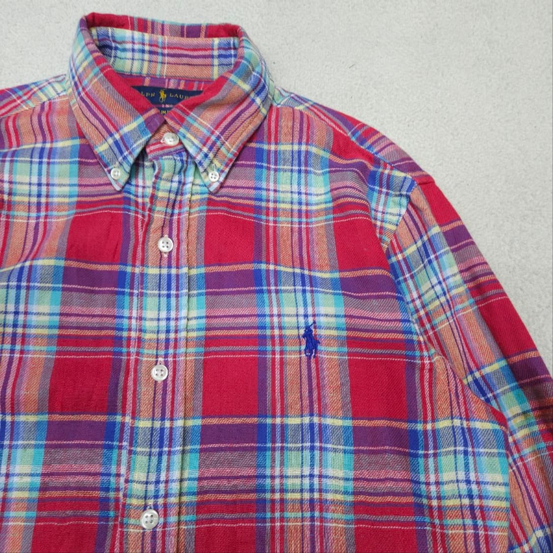 폴로 랄프 로렌 신형 헤비 코튼 체크 셔츠 S 상품이미지4