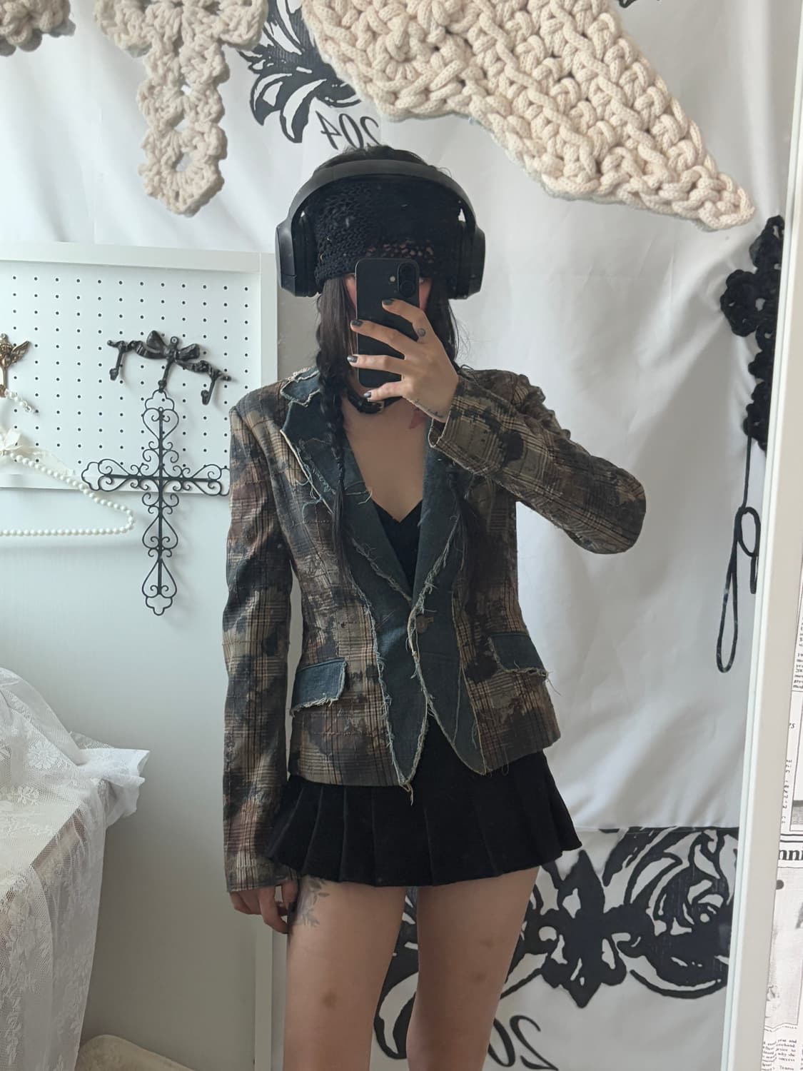 • Antique Checkered Denim Vintage Jacket 상품이미지3