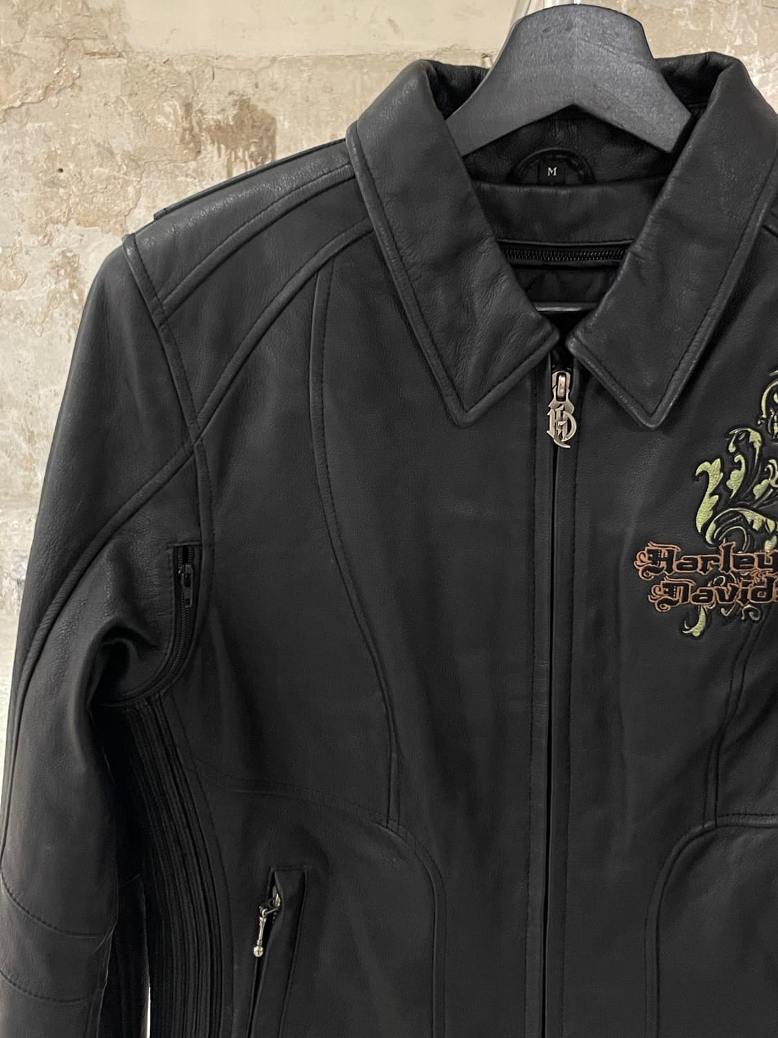 할리 데이비슨 우먼 블랙 레더 라이더 자켓 상품이미지3