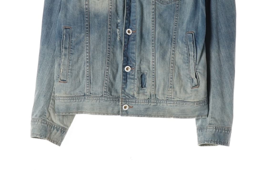 버카루 데미지 워싱 데님 트러커 자켓 L 상품이미지4