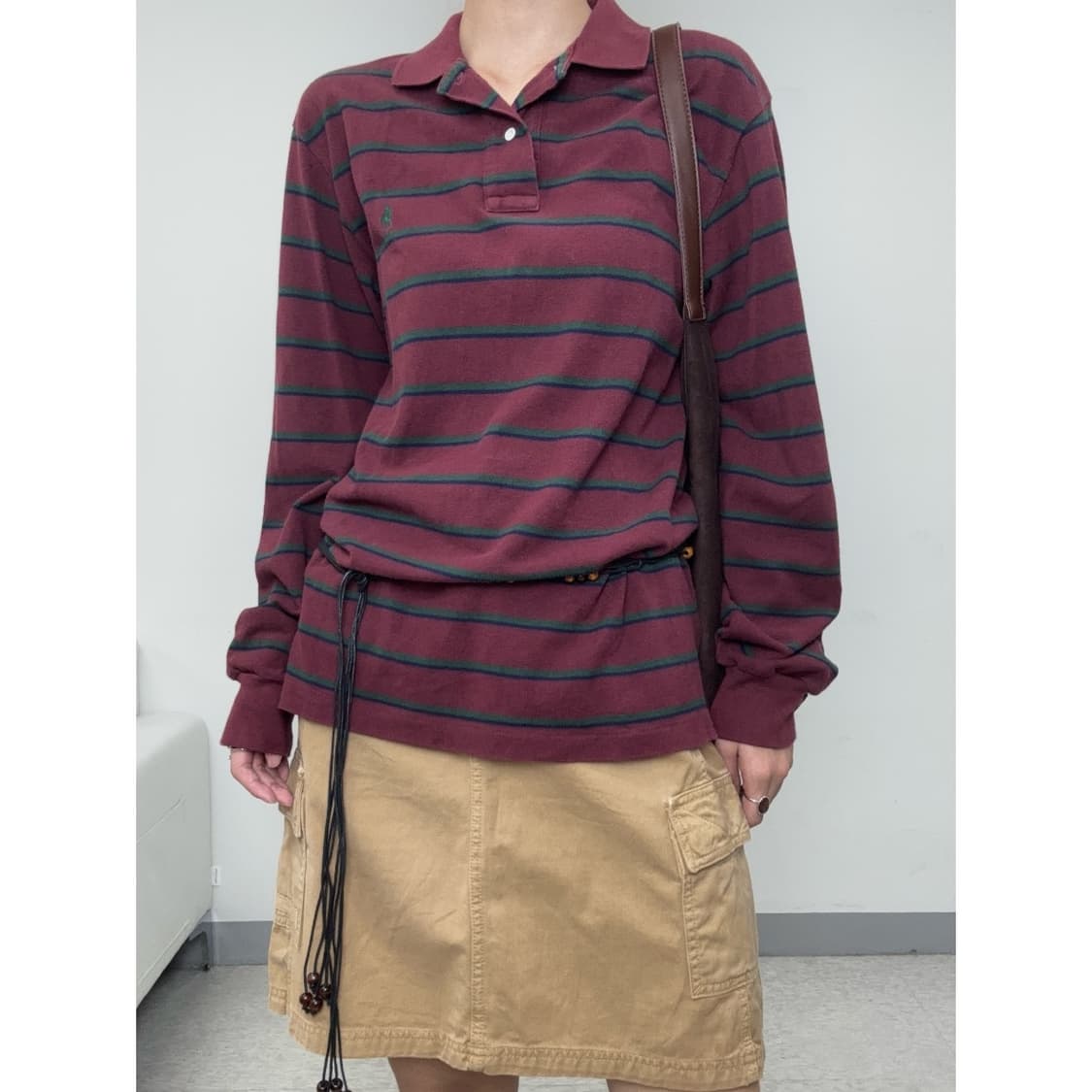 빈티지 버건디 랄프로렌 폴로 롱슬리브 상품이미지1