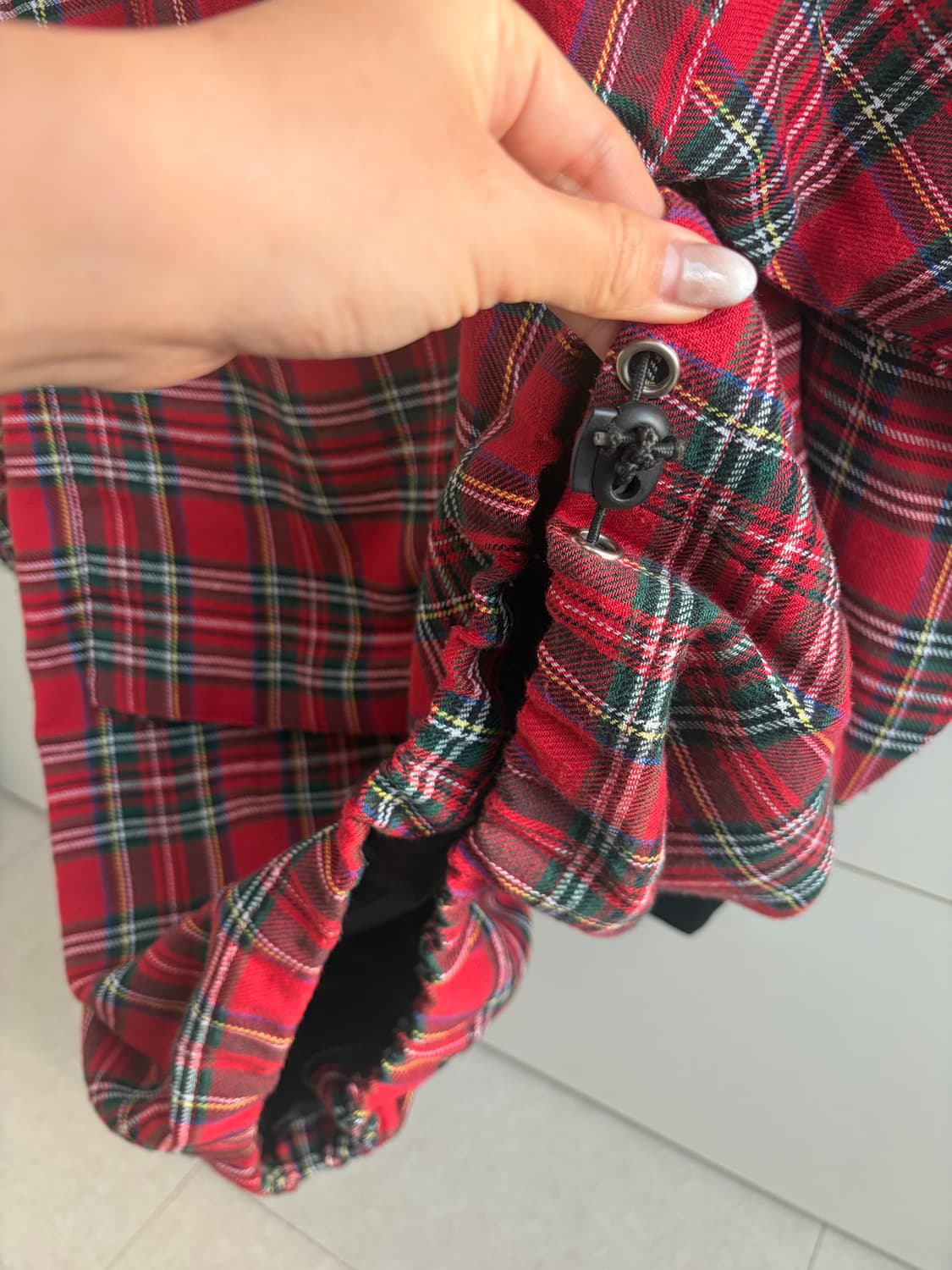 타탄체크 후드 탑 상품이미지4