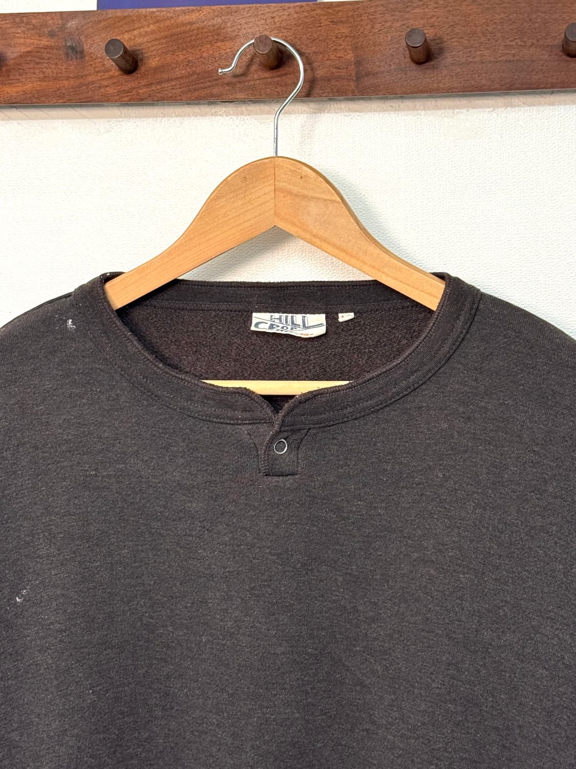 Brown Henley neck sweat shirt/T97 상품이미지4