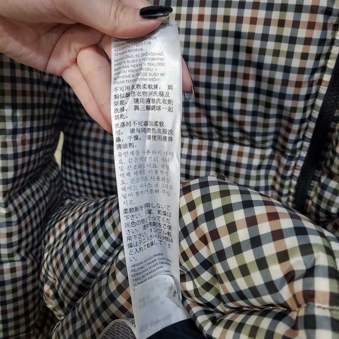 리바이스 채크 패턴 후드 덕다운 패딩  상품이미지9