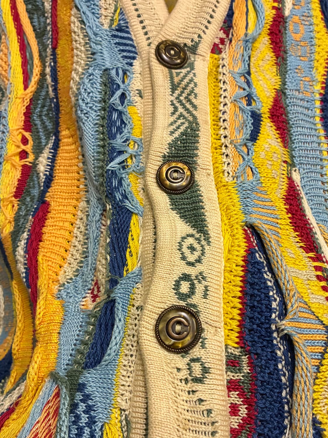 (XL)Coogi 쿠지 3D 에스닉 웨스턴 케이블 니트베스트 조끼 상품이미지6