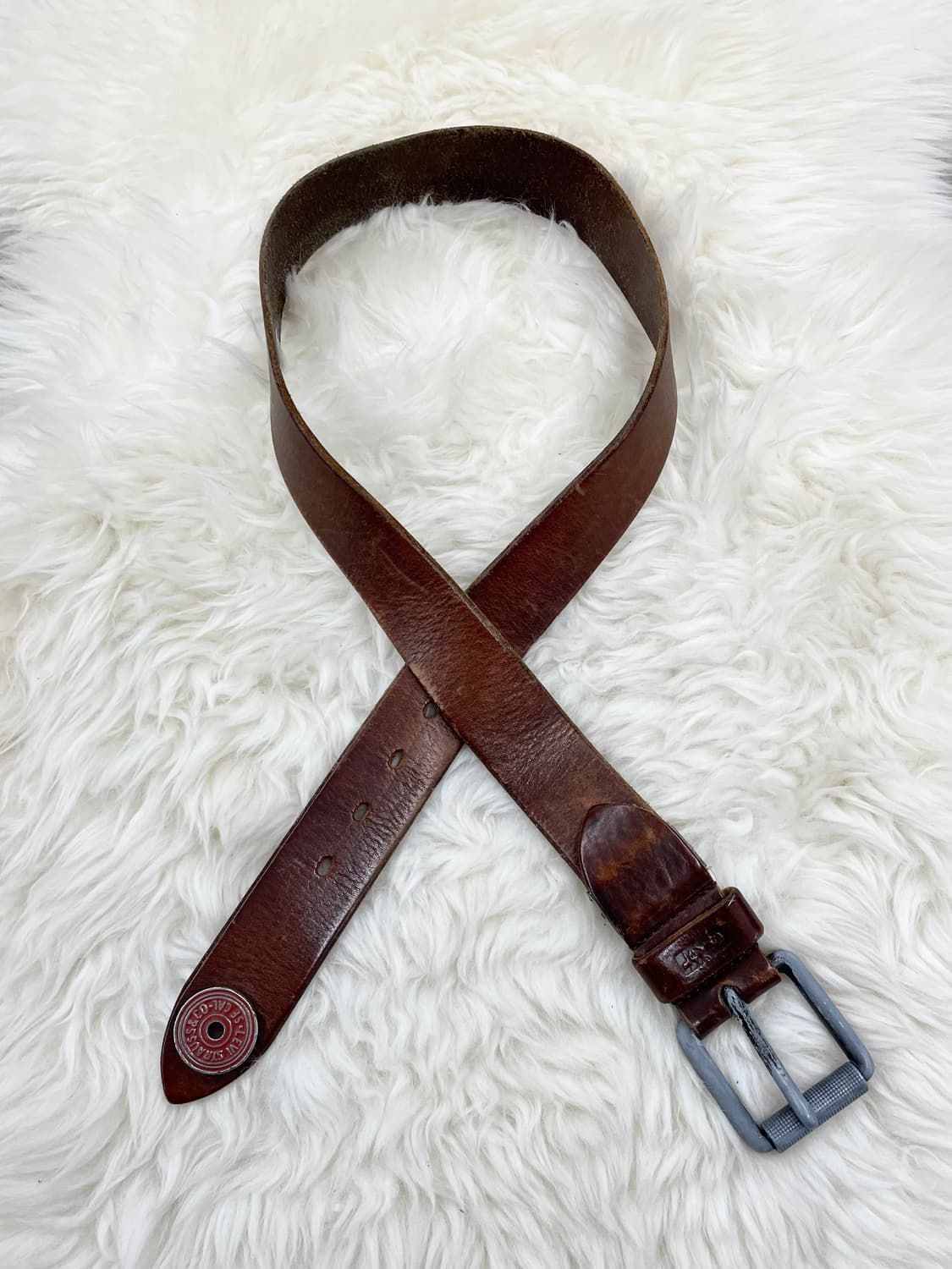 리바이스 리얼레더 로고 스터드 버클 벨트 상품이미지5