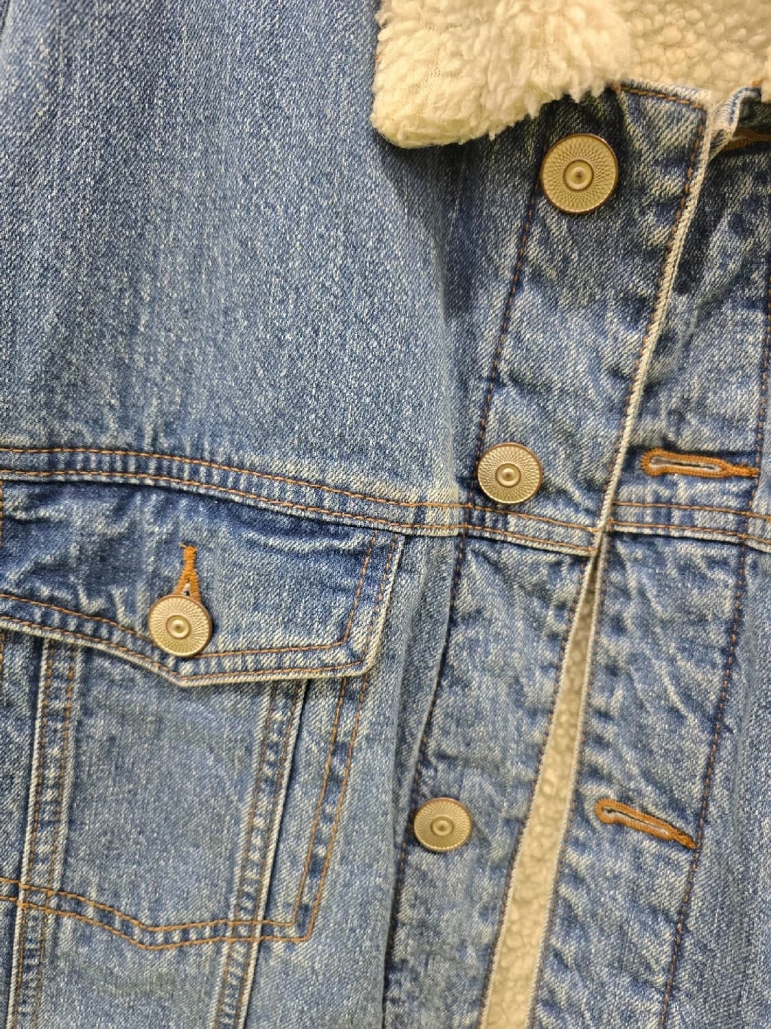 스파오 INDIGO 데님 양털 자켓 L 상품이미지3