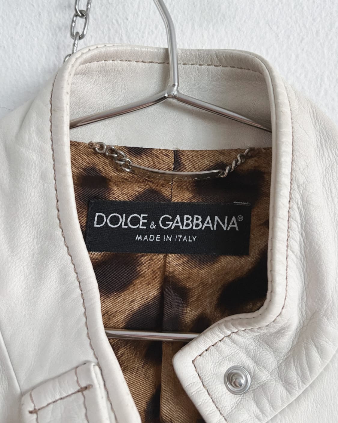 돌체앤가바나 화이트 레더 바이크자켓 상품이미지9