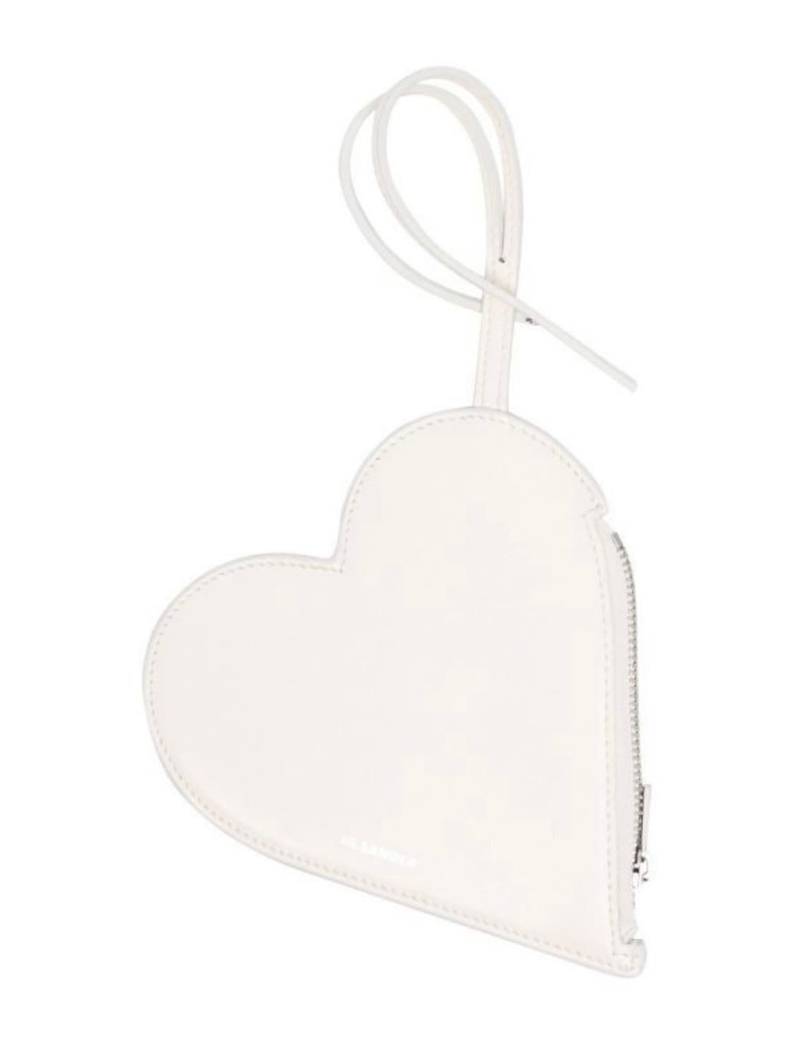 질샌더 하트 레더 파우치 화이트 상품이미지1
