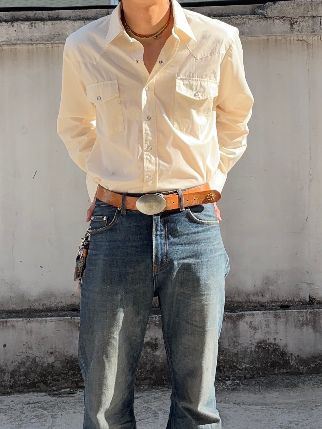 Vintage Cream cowboy Western Shirt 상품이미지2