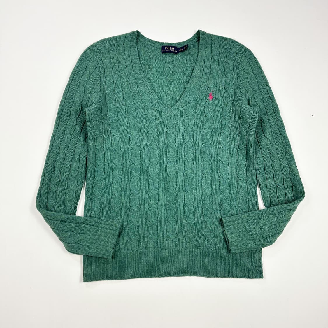 폴로 랄프로렌 여성 캐시미어 케이블 브이넥 니트 여성S 상품이미지1
