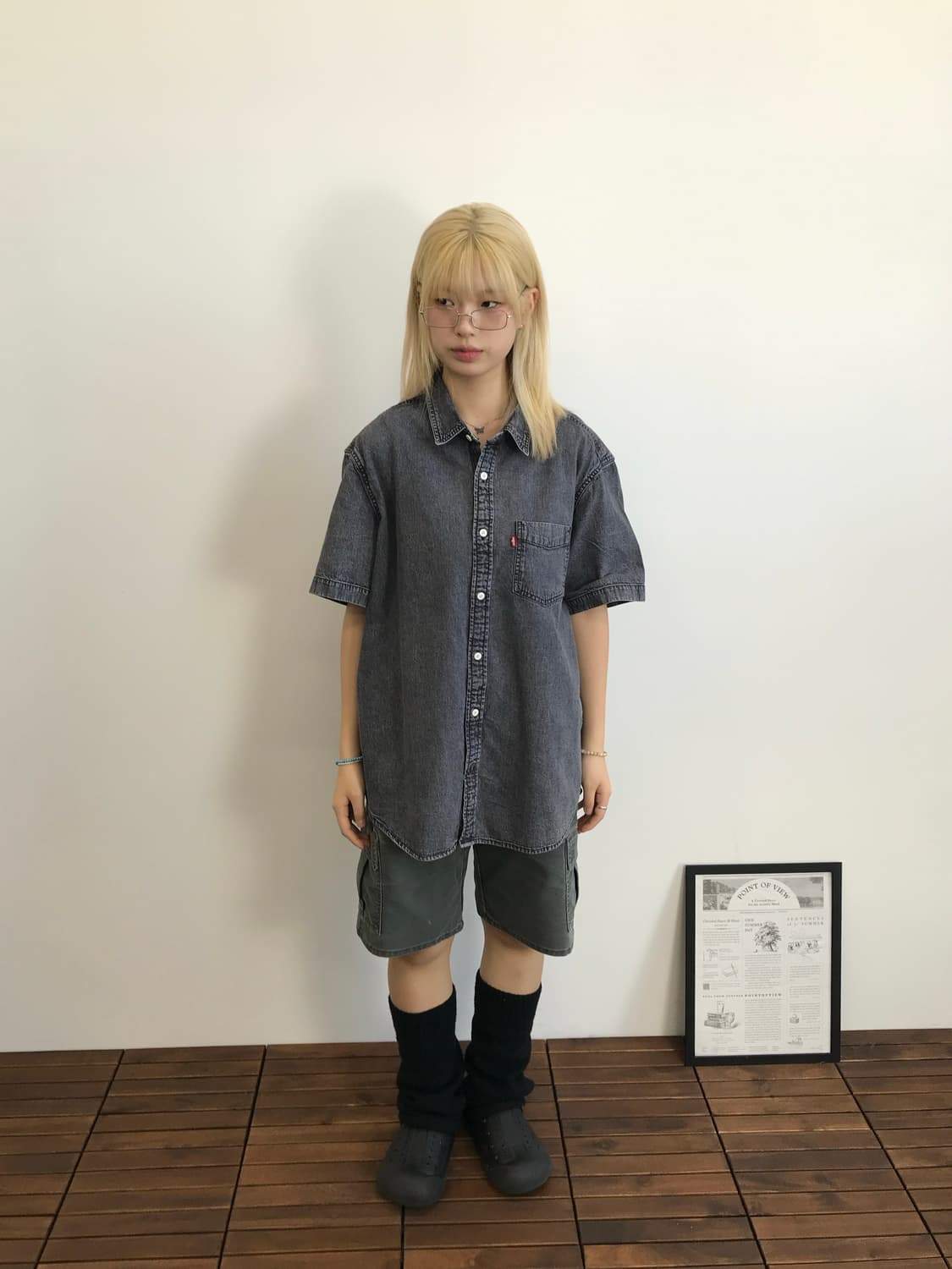 Levi’s Black Denim Short Sleeve Shirt 상품이미지1