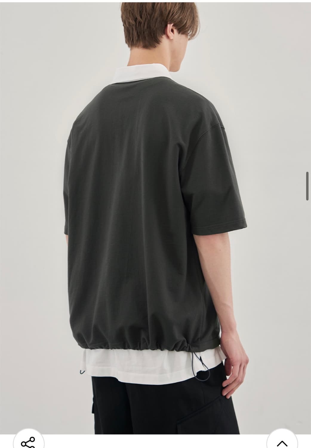 (M) 드로우핏 럭비 스웨트 스트링 반팔 티셔츠 [CHARCOAL] 판매 상품이미지6