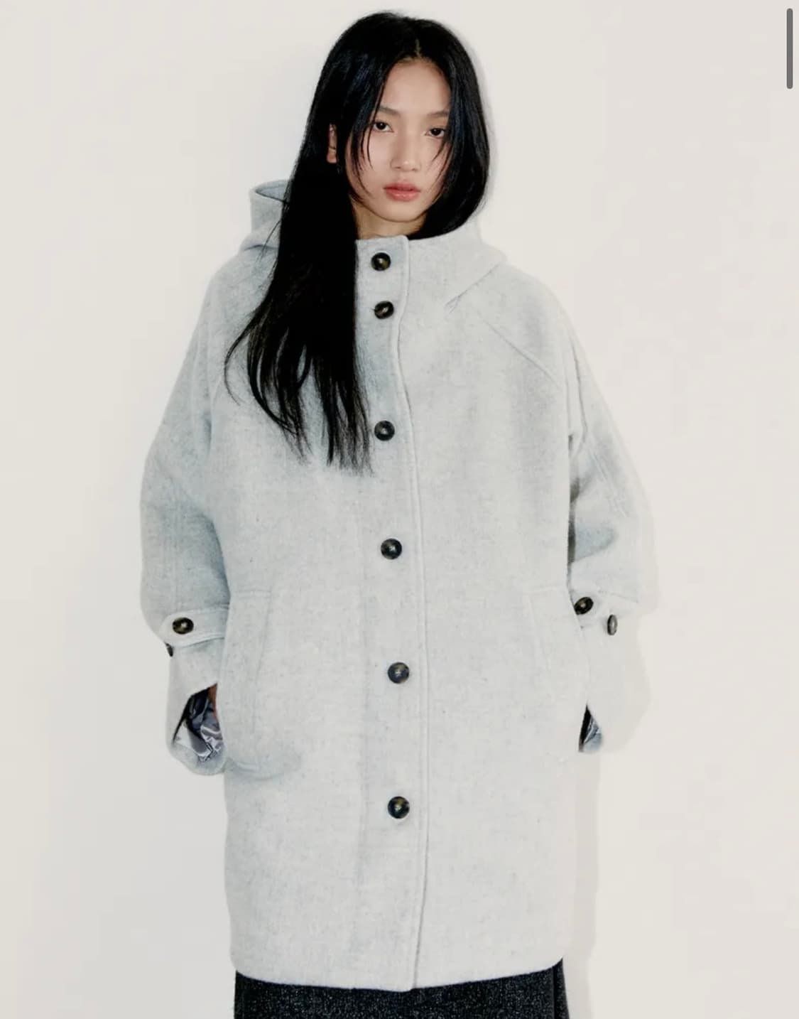 오피쉬 RICH WOOL HALF COAT, GRAY 상품이미지1