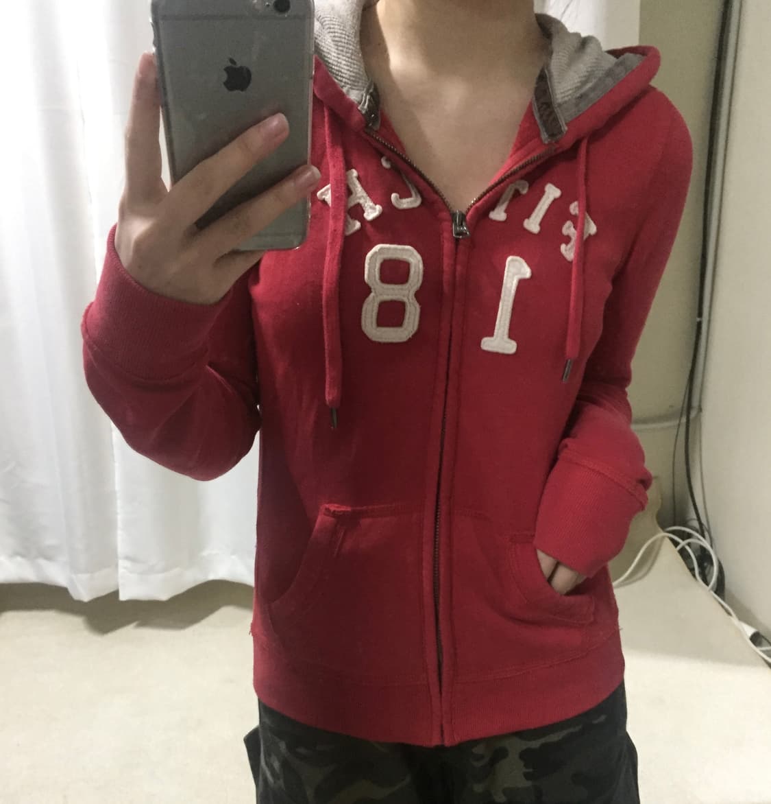 아베크롬비 레드 후드집업 상품이미지1