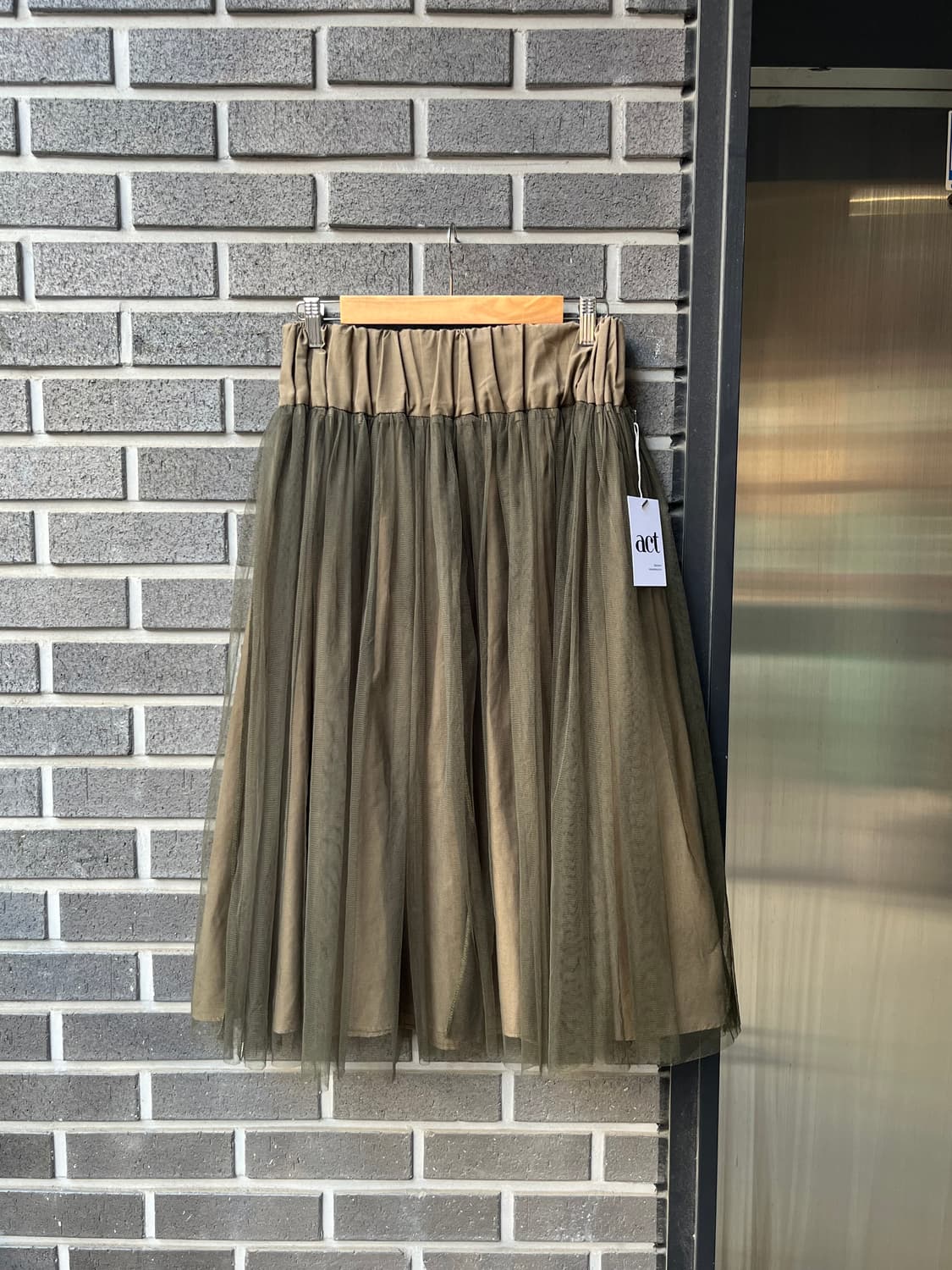 레이어드 튤 스커트 올리브 그린 상품이미지2