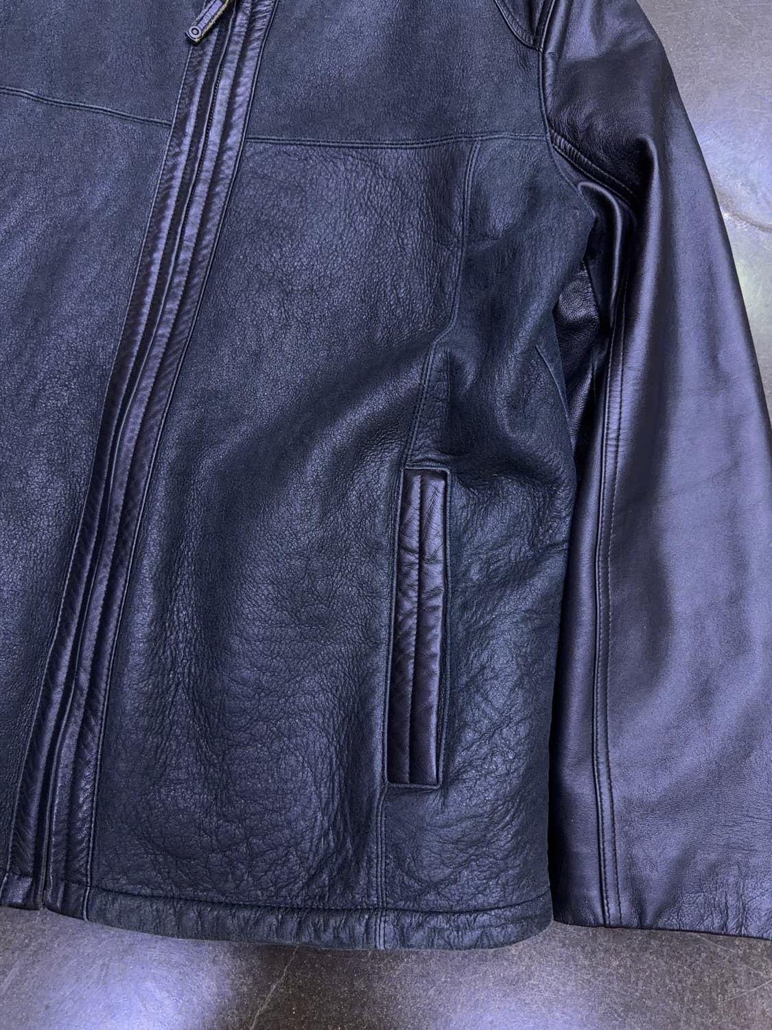 양가죽 양털 안감 투톤 무스탕 레더자켓 105 상품이미지6