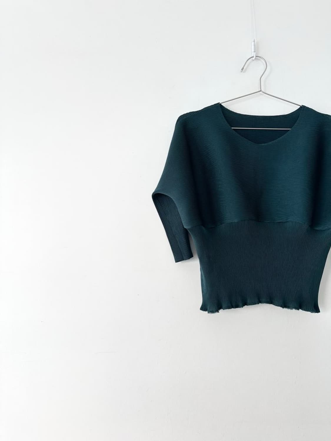 Batwing short pleats top / green 상품이미지2