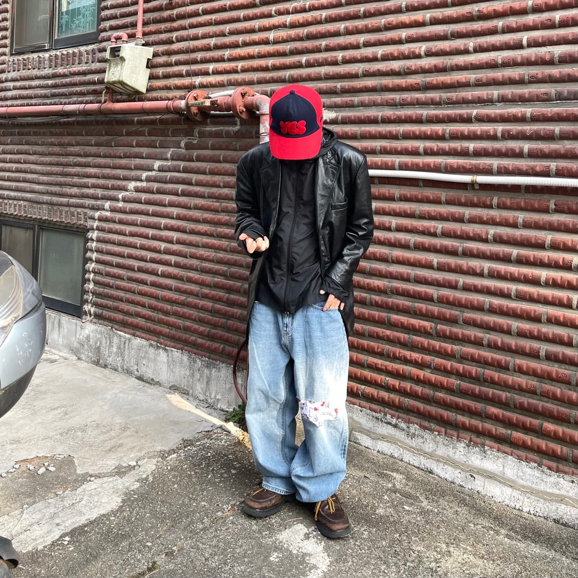 헬로키티 패치 커스텀 데님팬츠 상품이미지1