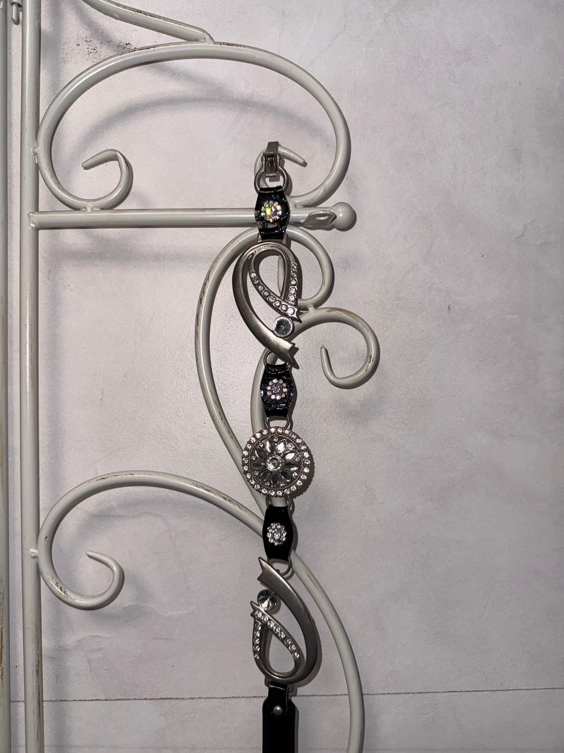 Black flower ribbon cubic chain belt 상품이미지6