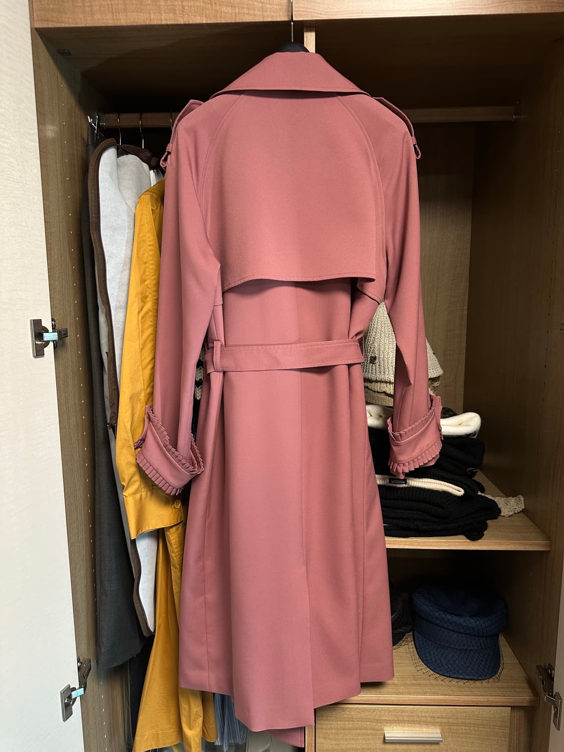 ohL(오엘) 여성 봄 트랜치코트 로즈핑크 상품이미지2