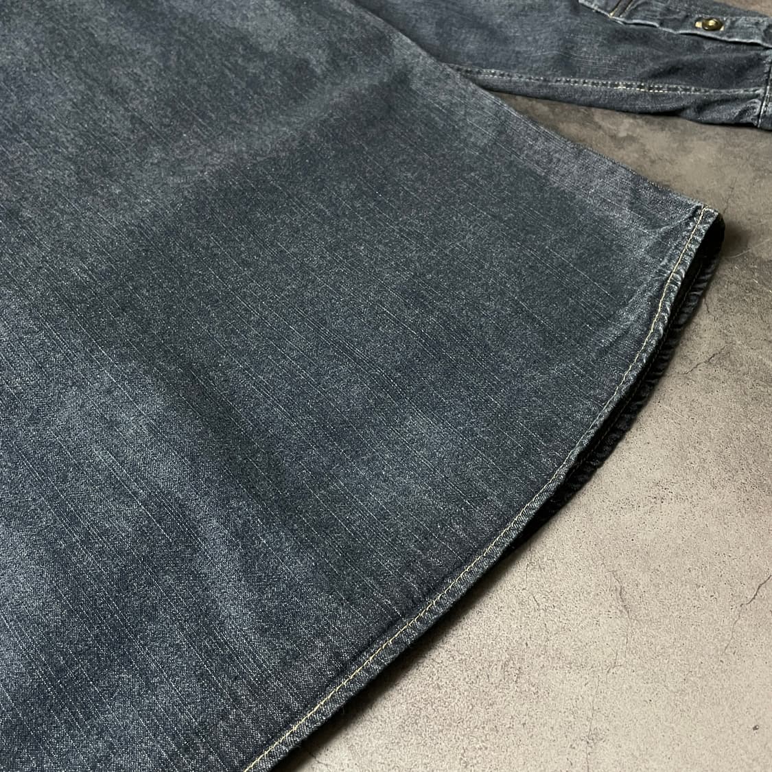 UNKNOWN 빈티지 인디고 스냅버튼 데님 코튼 셔츠 A00518 상품이미지8