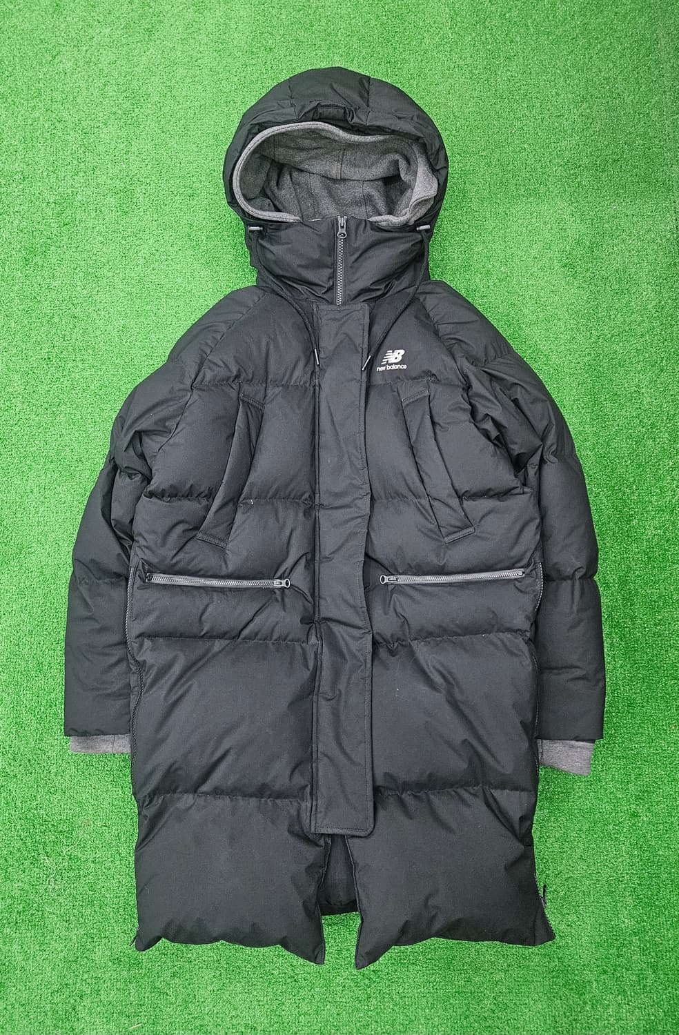 뉴발란스 블랙 롱패딩 덕다운 후드 패딩 90M 상품이미지1