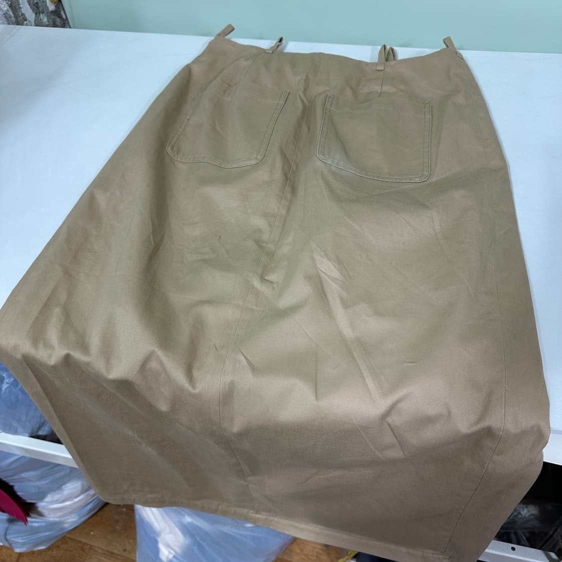 우먼L-XL 흐앤므 H&M 베이지 A라인 코튼 롱스커트 상품이미지4