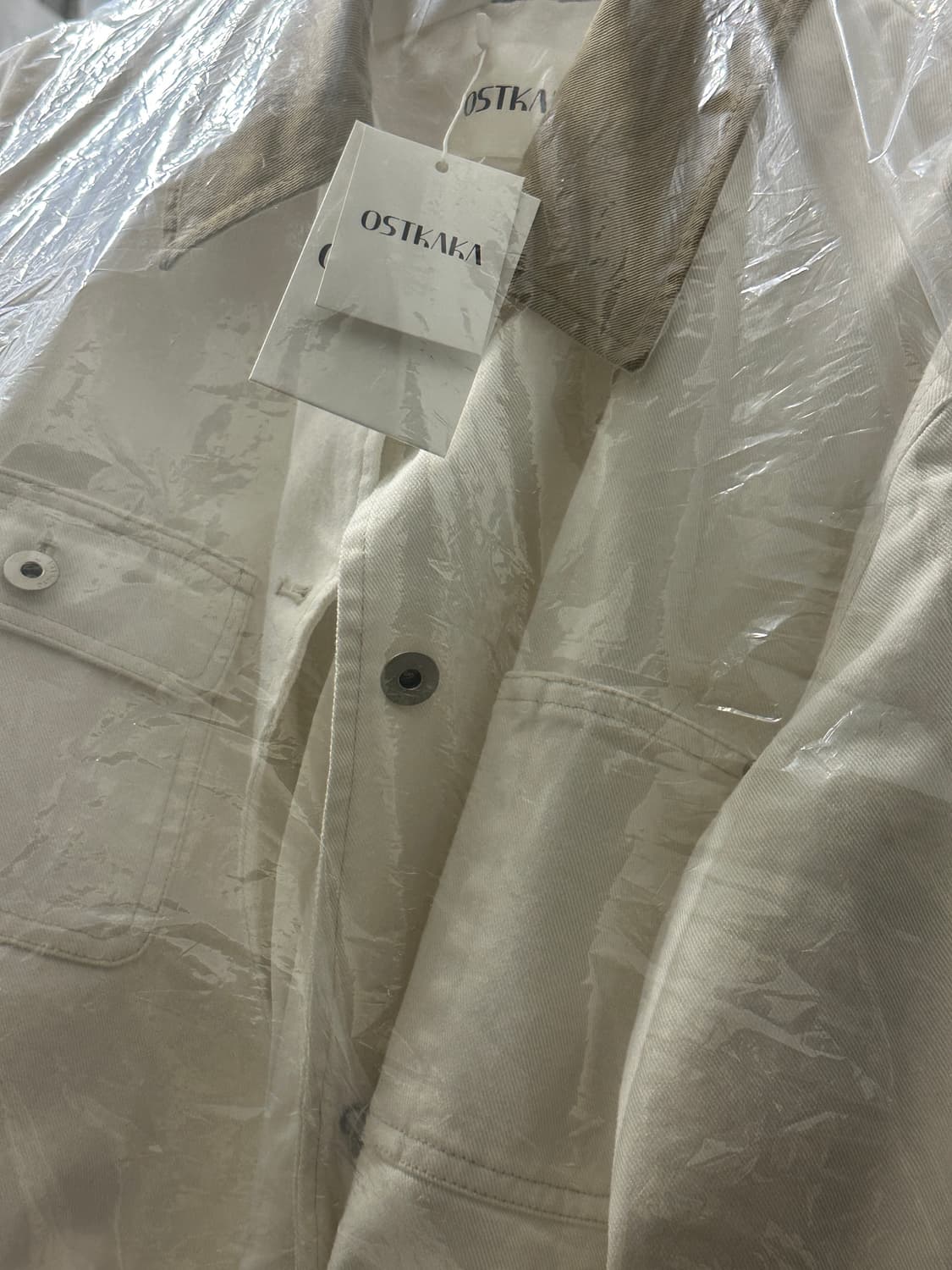 오스트카카 카라 배색 워크자켓 아이보리 새상품 상품이미지4