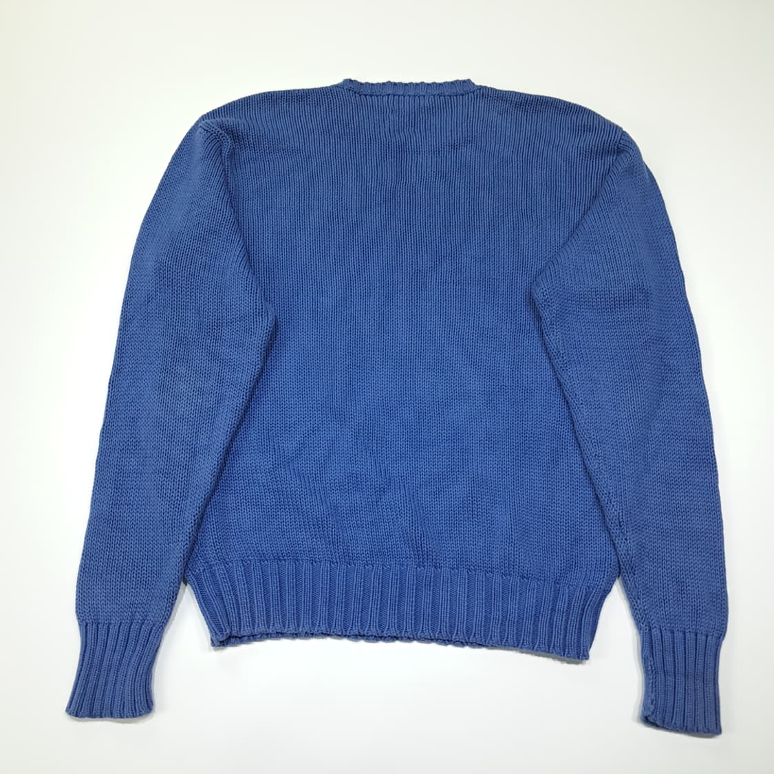 CL027 폴로 코튼 청키 레드포니 스카이블루 니트 스웨터 상품이미지6