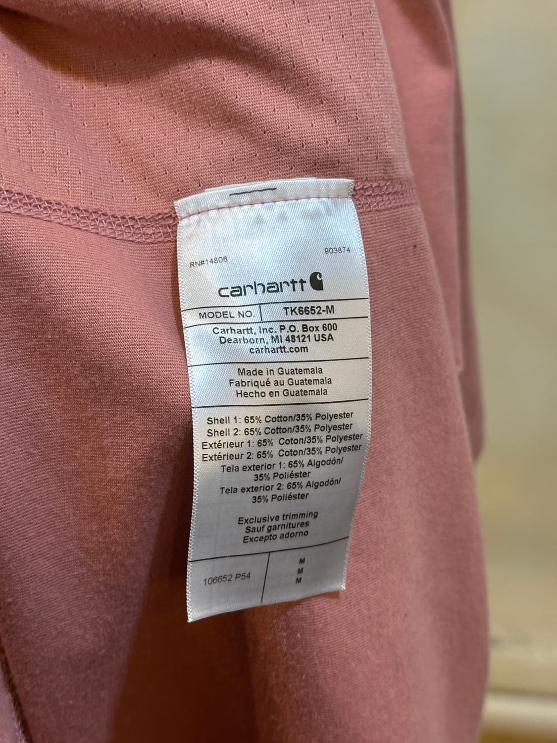 칼하트 포켓 반팔 티셔츠 인디핑크 M 상품이미지4
