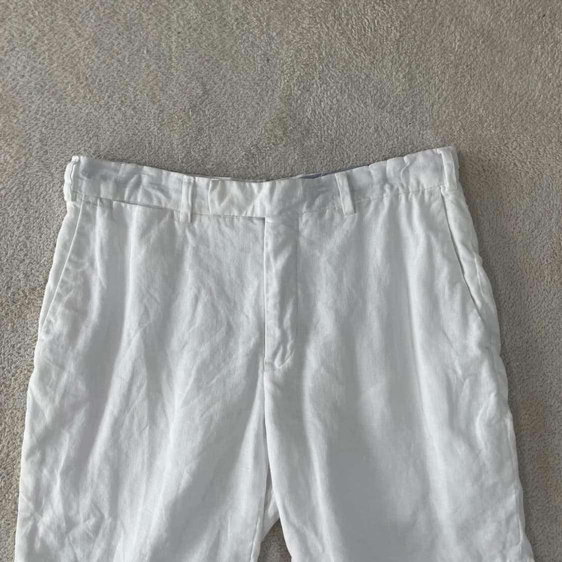 30 폴로 린넨 쇼츠 반바지 화이트 상품이미지2