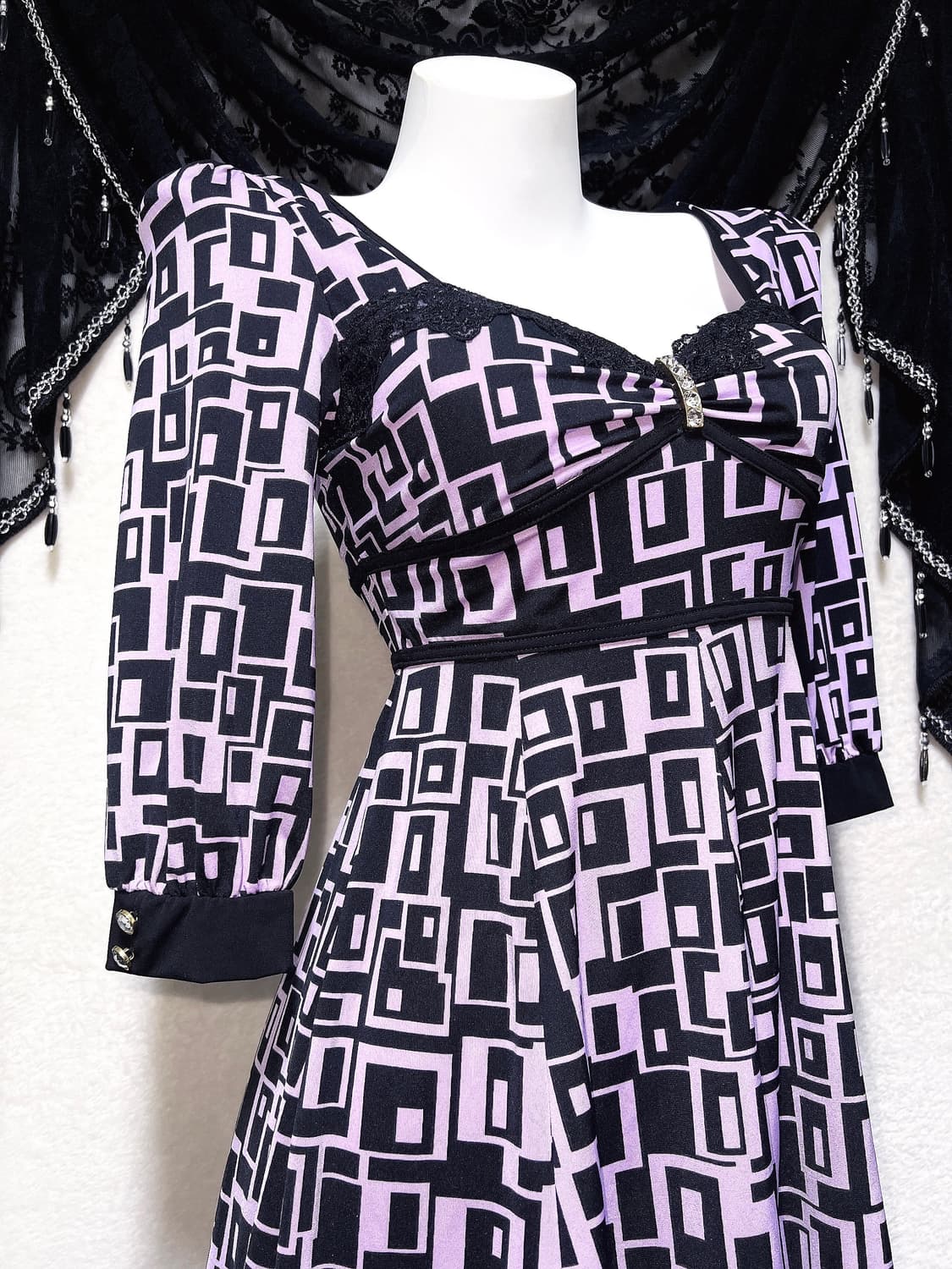 세실맥비 히메갸루 오네 아게하 큐빅 패턴 원피스 핀터 헤이세이 시부야 상품이미지2