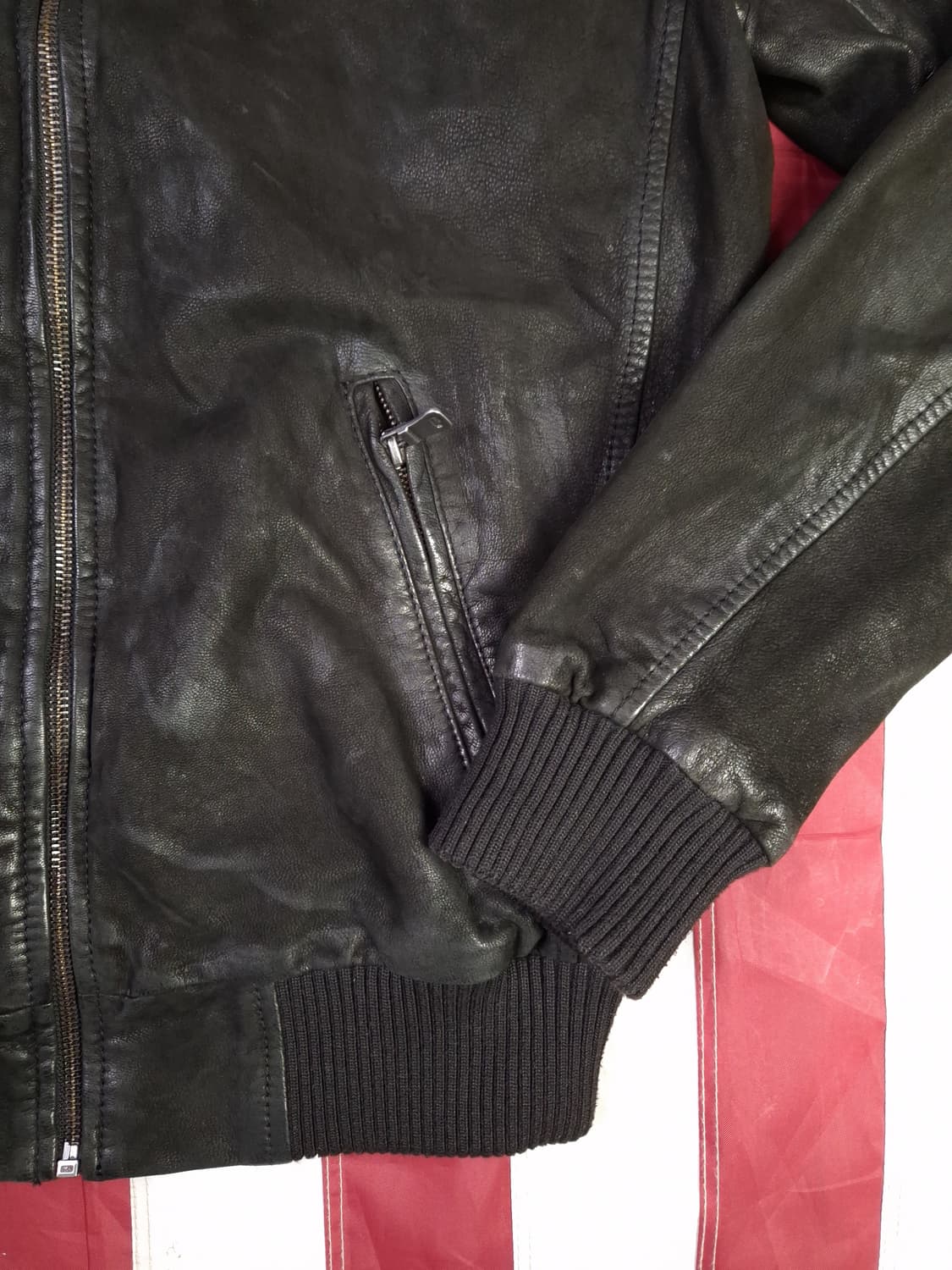 오리지날 인더스트리 리얼 레더 블랙 봄버 상품이미지5