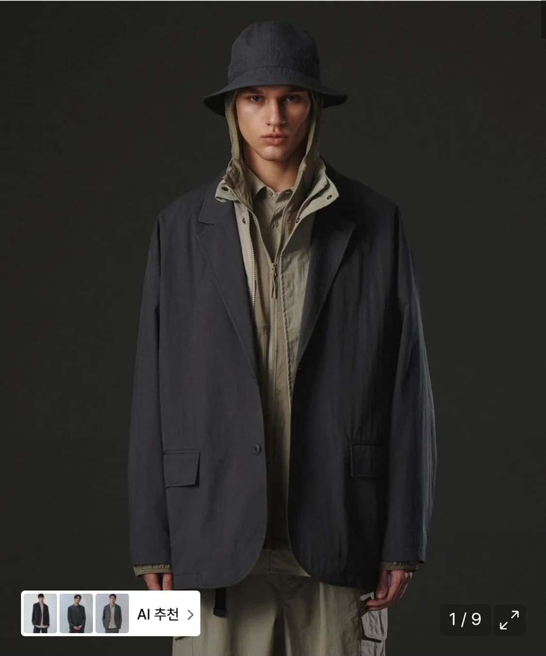 [L] 무신사스탠다드 시티 레저 CN 루즈 핏 블레이저 상품이미지1