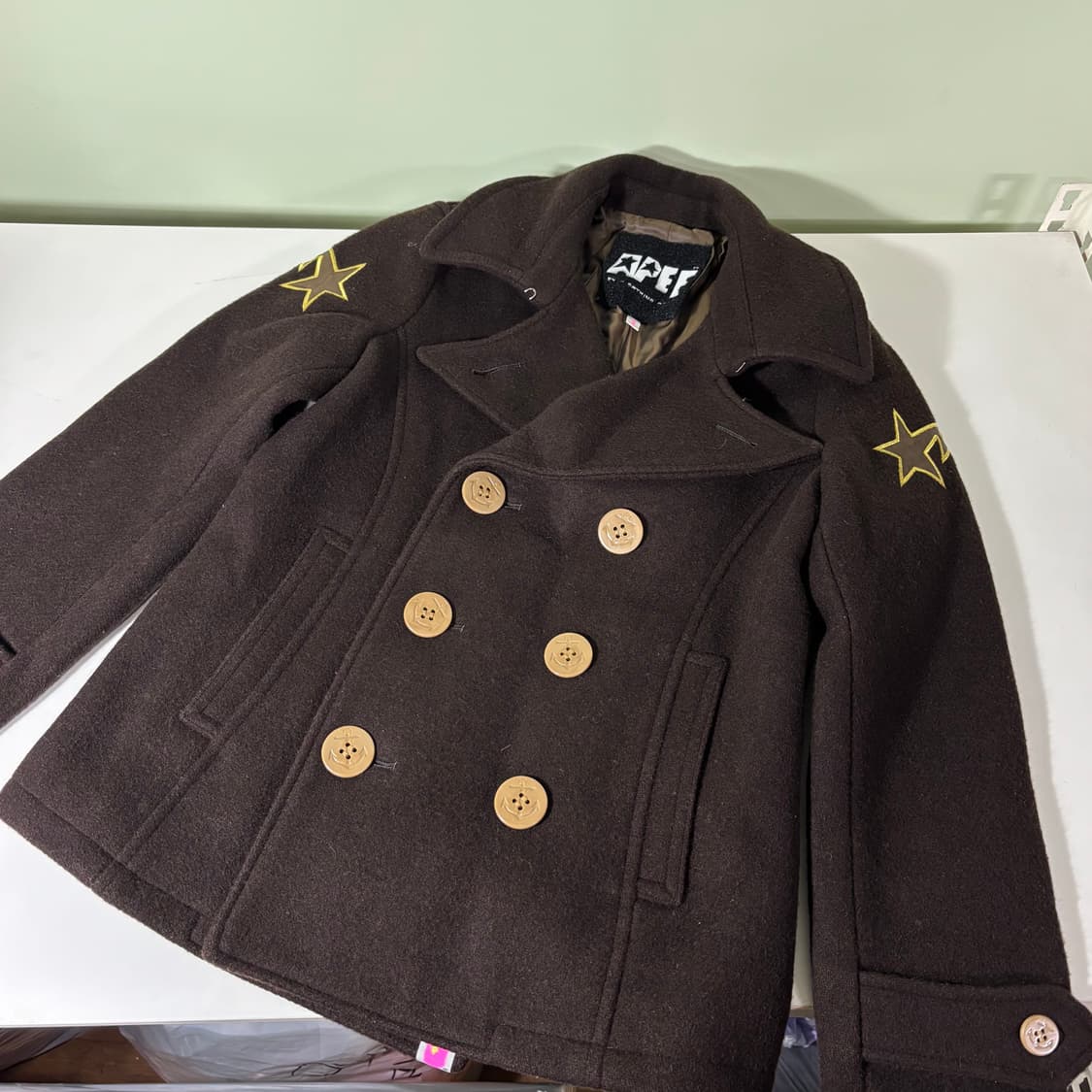 우먼S 베이프 A bathing ape 브라운 피코트 상품이미지2