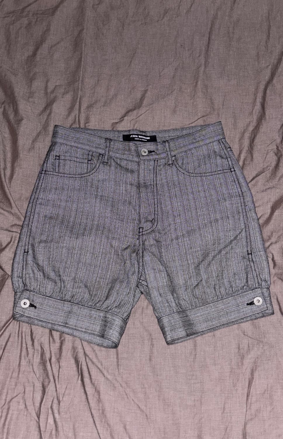 준야와타나베 Pumpkin pants 스트라이프 쇼츠 상품이미지1