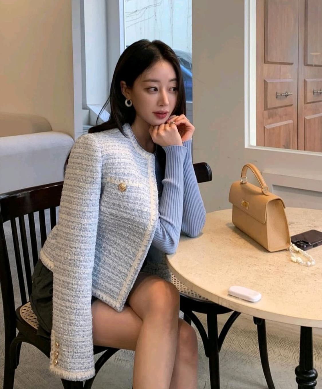 칙스라벨 셀레나 트위드 자켓(스카이블루)S 상품이미지10