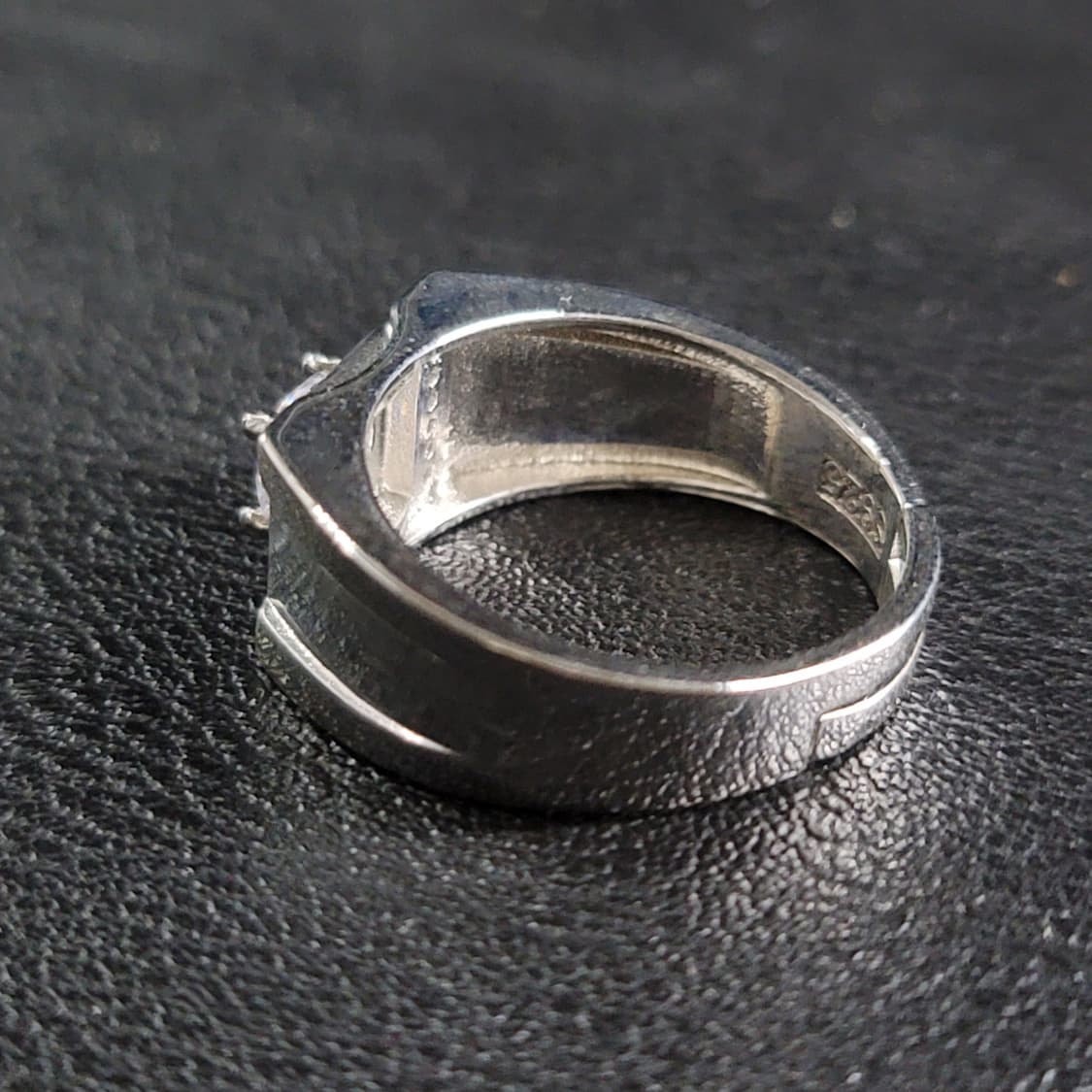 Graxium 실버 빅사이즈 모이사나이트 남자 빈티지 선물 소품 반지 상품이미지4