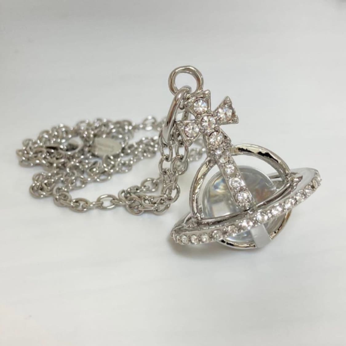 비비안웨스트우드 크리스탈 3D orb 목걸이, 링귀걸이 세트(새상품) 상품이미지2