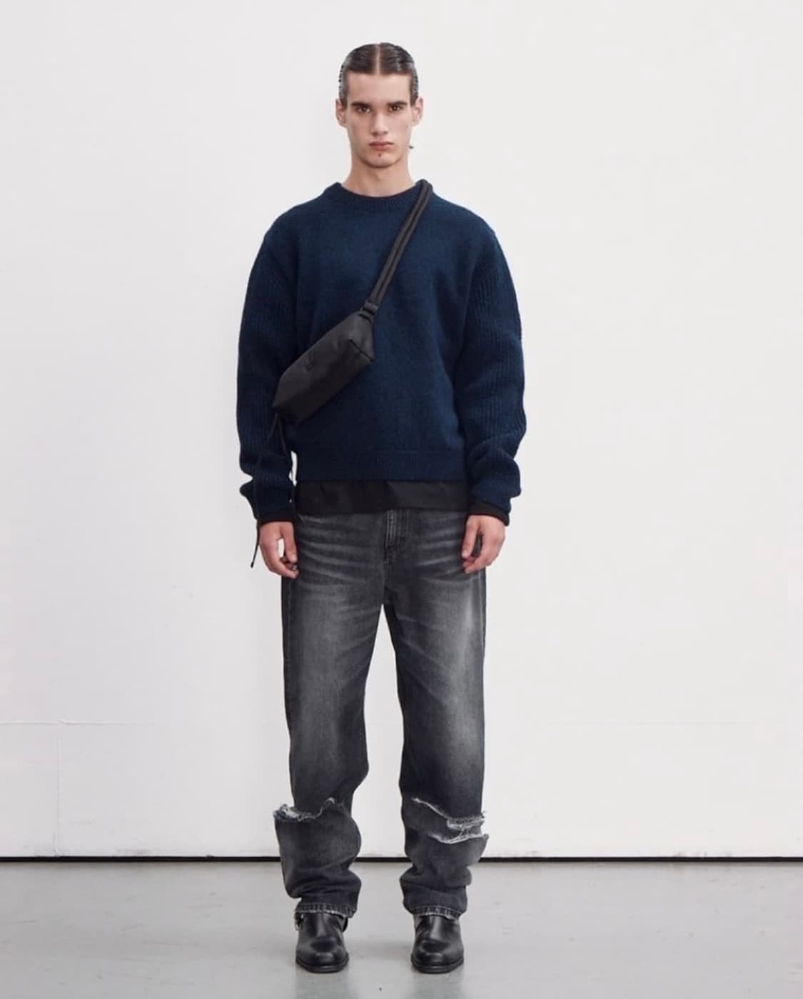 [S] 렉토 셰틀랜드 크루넥 니트 잉크 네이비 상품이미지3