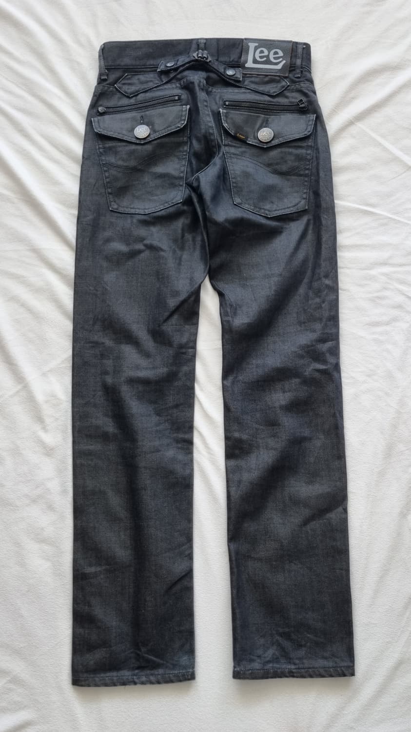 빈티지 Lee 블랙 레더 데님 팬츠 상품이미지2